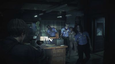 Resident Evil 2 Game Features Screenshot 2 - Shooting Zombies